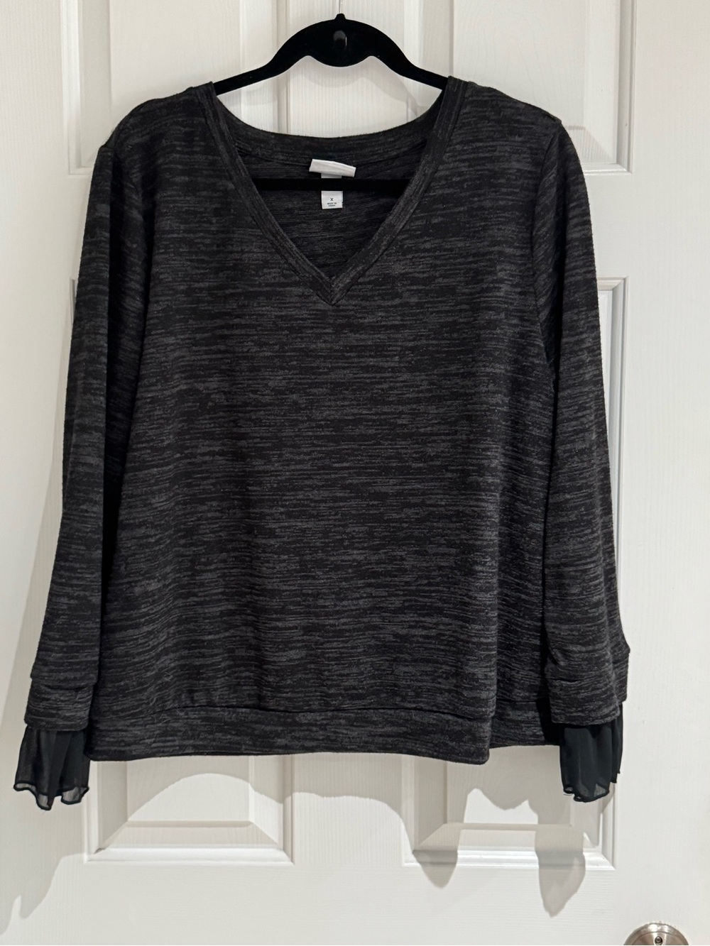 Ava & Viv Charcoal V-Neck Knit Top